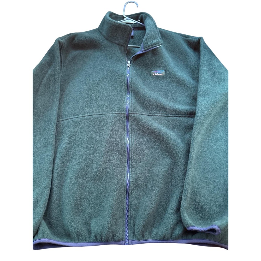LL Bean Mens Fleece‎ Jacket Full Zip Green XLarge Tall Outdoor Casual